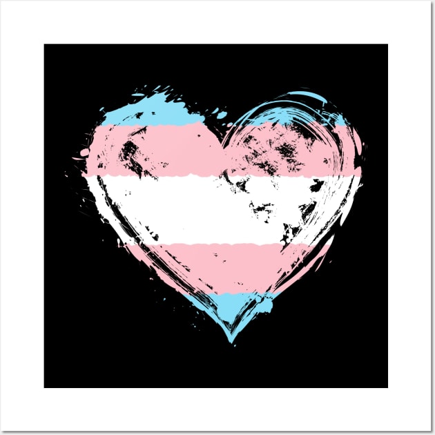 Transgender Pride Heart Flag Trans Awareness Rights Wall Art by BrightGift